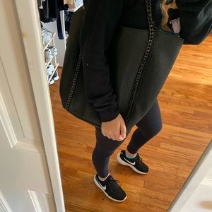 Phase 3 Nordstrom faux leather black chain tote